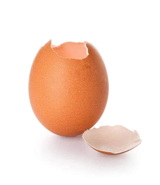 Yumurta Kabuğu Beyaz Arkaplanda Izole Edildi — Stok fotoğraf