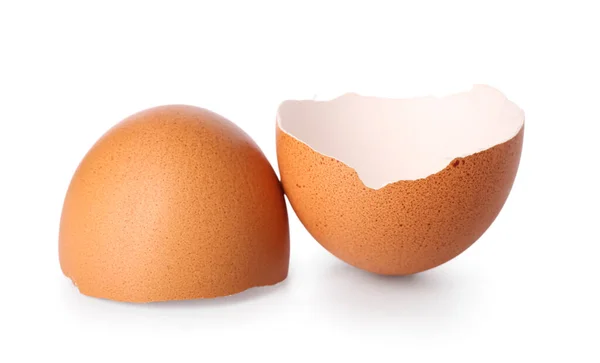 Kırık Yumurta Kabuğu Beyaz Zemin Üzerine — Stok fotoğraf