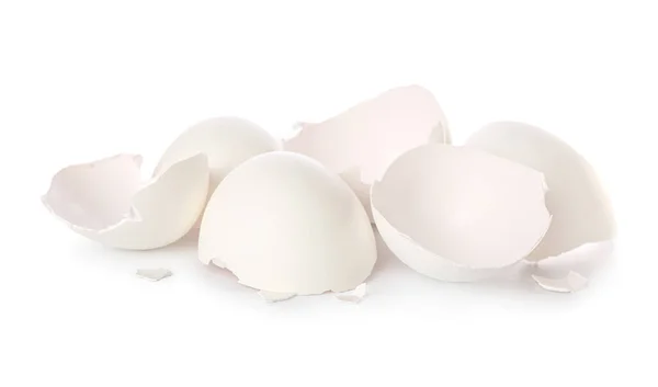 Montón Cáscaras Huevo Sobre Fondo Blanco —  Fotos de Stock