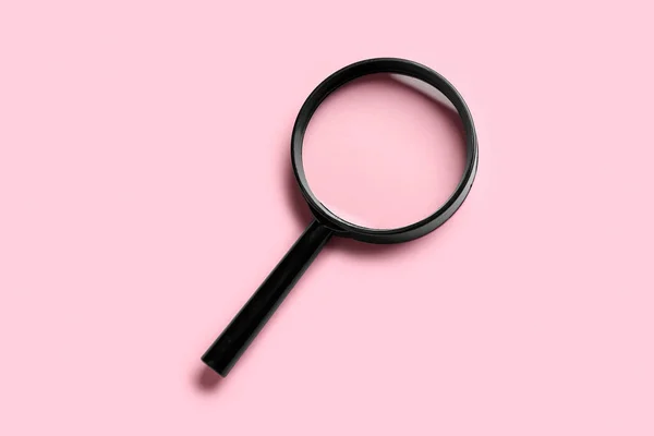 Magnifying Glass Pink Background — 图库照片