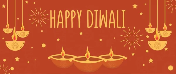 Greeting Card Happy Diwali Color Background —  Vetores de Stock