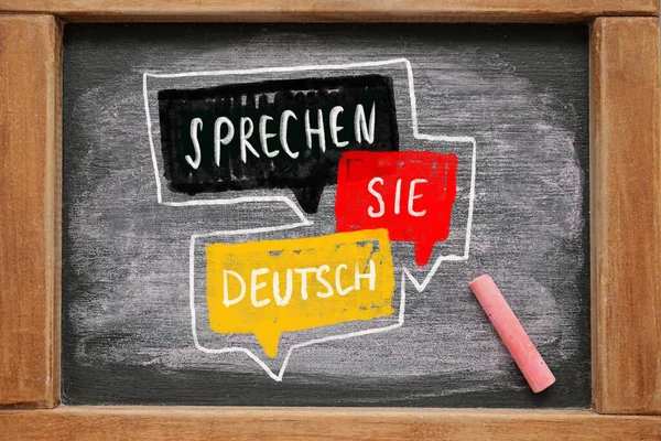 Chalkboard Text Sprechen Sie Deutsch You Speak German — Stock fotografie