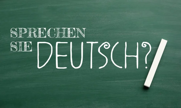Text Sprechen Sie Deutsch You Speak German Chalk Blackboard — Stock fotografie