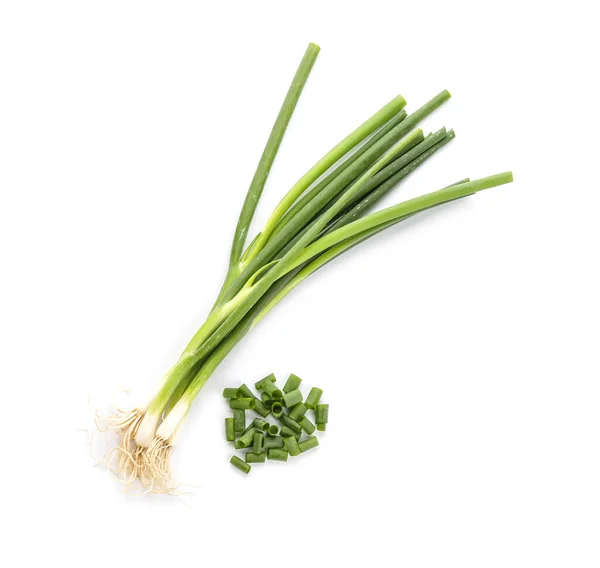 Fresh Green Onion White Background — Stock Photo, Image