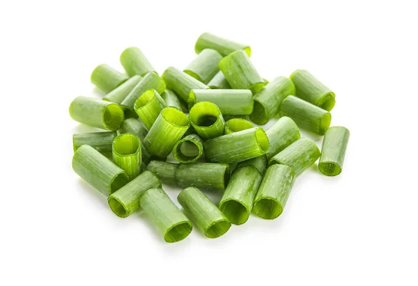 Heap Cut Green Onion White Background — Stock Photo, Image