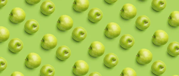 Fresh Apples Green Background Pattern Design — Stock Photo, Image