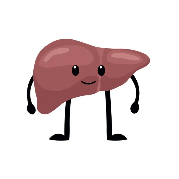 Funny Human Liver White Background — Stock vektor