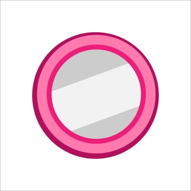 Beyaz arkaplanda pembe ayna