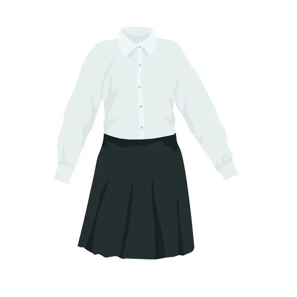 Uniforme Escolar Para Niña Sobre Fondo Blanco — Vector de stock