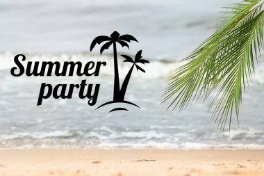 Kum plajlı yaz partisi ilanı.