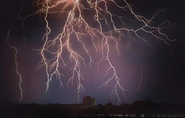 Lightning Dark Sky Night — Stockfoto