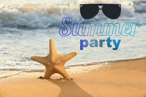 Advertisement Banner Summer Party Starfish — Stockfoto