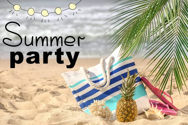 Advertisement Banner Summer Party Beach Accessories — Stockfoto