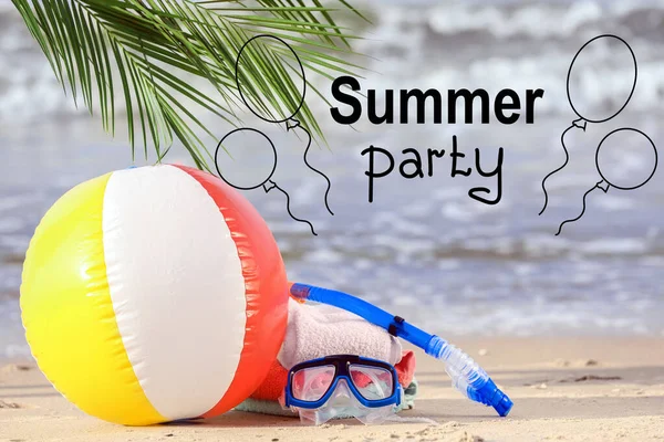 Advertisement Banner Summer Party Beach Accessories — Stockfoto