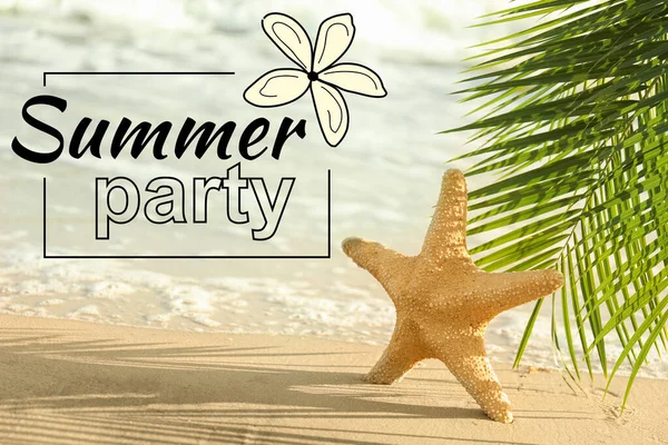 Advertisement Banner Summer Party Starfish — Stockfoto