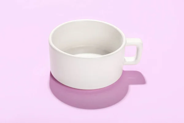 Empty Cup Coffee Lilac Background — Fotografia de Stock