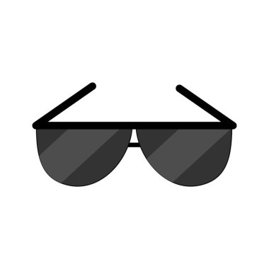 beyaz arkaplanda siyah güneş gözlüğü