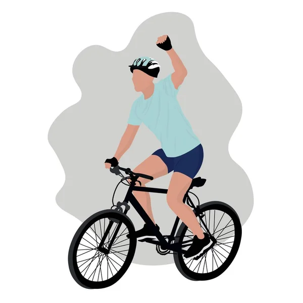 骑自行车骑白色背景的男性骑手 — 图库矢量图片