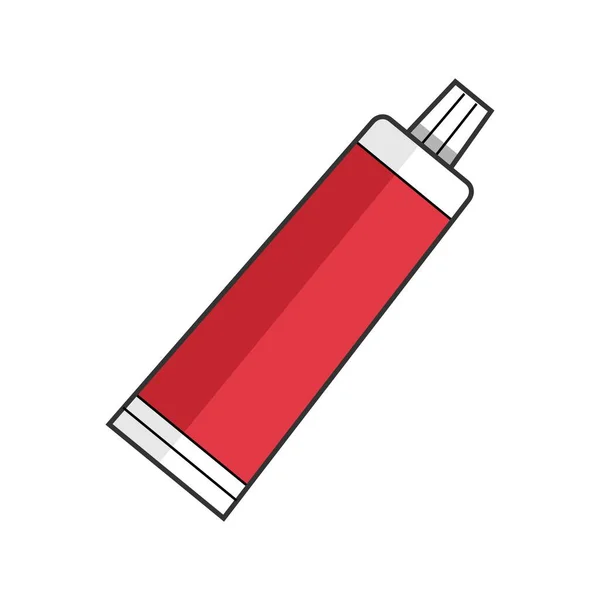 Red Tube Tooth Paste White Background — 图库矢量图片