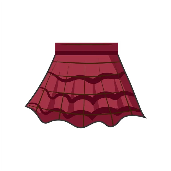 Stylish Red Skirt White Background — Stock Vector