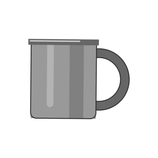 Taza Turista Sobre Fondo Blanco — Vector de stock