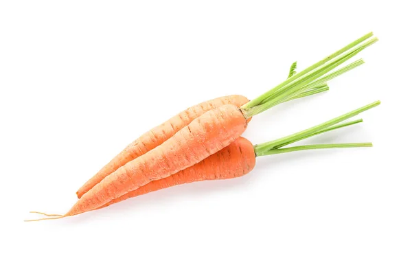 白色背景的新鲜成熟胡萝卜 — 图库照片