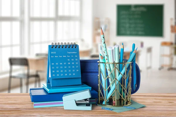 Set School Stationery Table Classroom — Stock Photo, Image