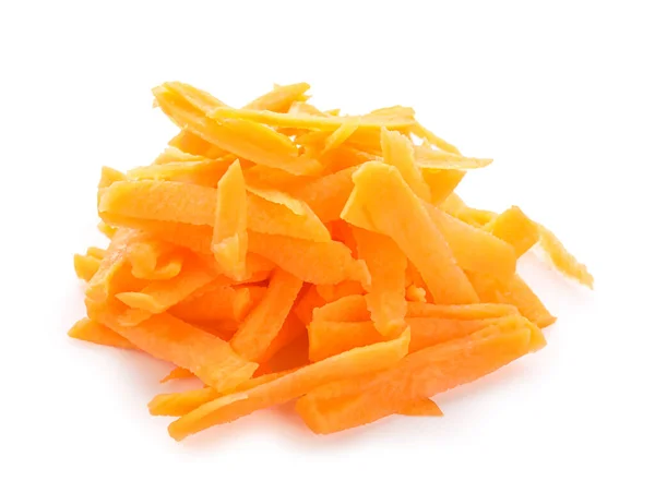 Heap Chopped Carrots Isolated White Background — Stok fotoğraf