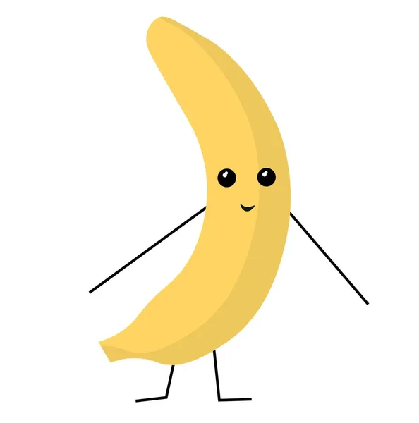 Funny Banana White Background — 스톡 벡터