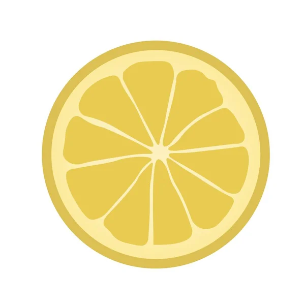 Slice Ripe Lemon White Background — Stock Vector