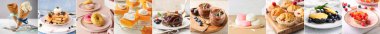 Group of natural desserts on table