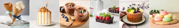 Set Natural Desserts Table — 스톡 사진