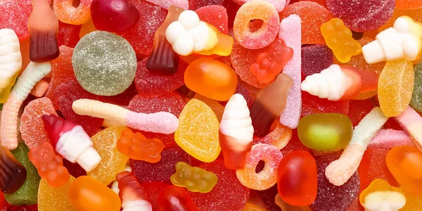 Mix Jelly Candies Background Closeup — Stockfoto
