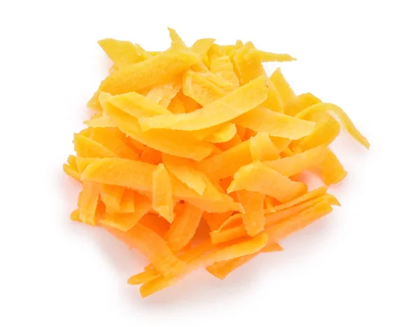 Heap Chopped Carrots Isolated White Background — Foto de Stock