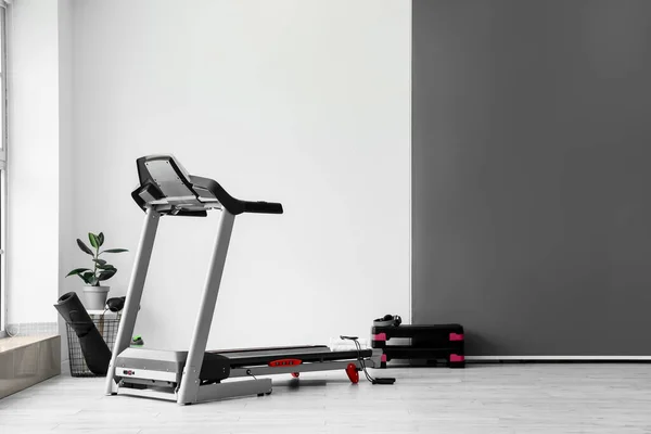 Modern Treadmill Towels Skipping Room Gym — Stock Fotó
