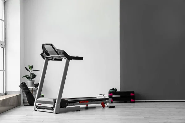Modern Treadmill Towels Skipping Room Gym — Φωτογραφία Αρχείου