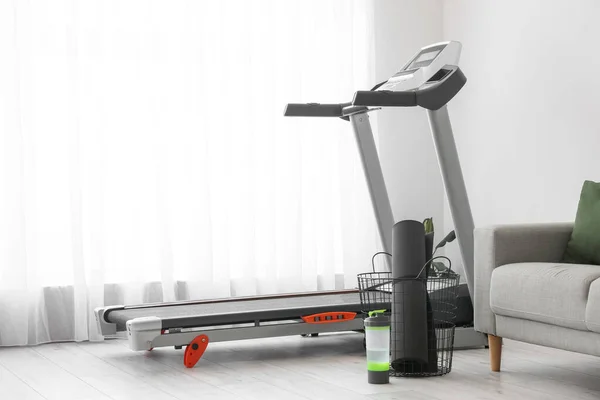 Modern Treadmill Interior Light Living Room — Stock Fotó