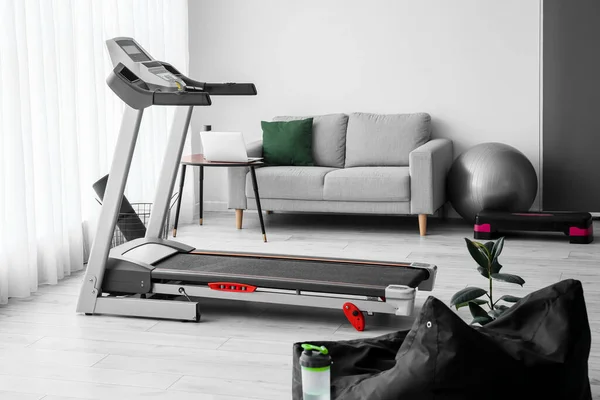 Interior Light Living Room Treadmill Sofa Sport Equipment — Fotografia de Stock