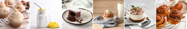 Group Prepared Desserts Table — Stockfoto