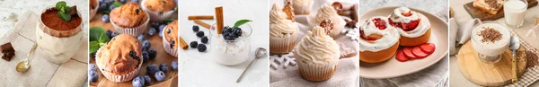 Group Sweet Desserts Table — Stock Photo, Image