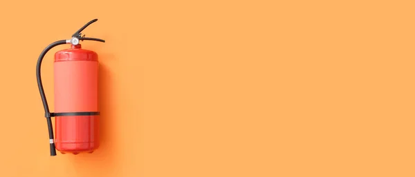 Brandblusser Oranje Achtergrond Met Ruimte Voor Tekst — Stockfoto