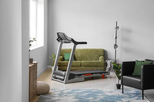 Interior Light Living Room Treadmill Sofa — Stok fotoğraf