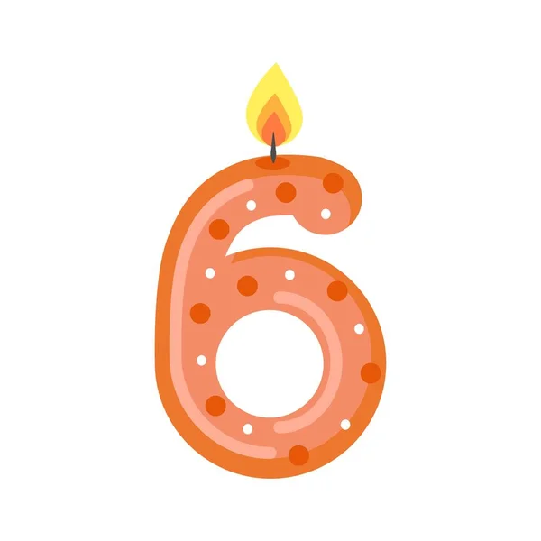 Burning Candle Shape Figure White Background — Stockvektor