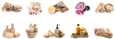 Banyo malzemelerinin hepsi beyaz.