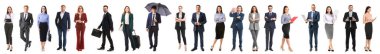Set of many business people isolated on white