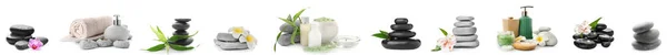 Set Spa Supplies Isolated White — 스톡 사진