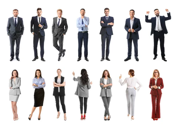 Set Many Business People Isolated White — Stock Photo, Image