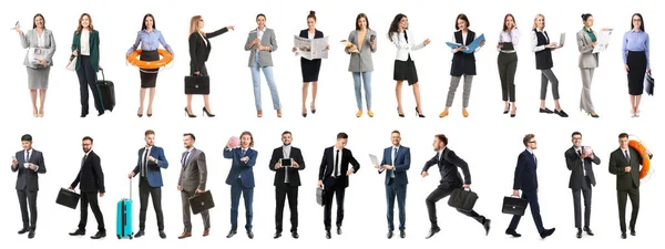 Set Many Business People Isolated White — Stock Fotó