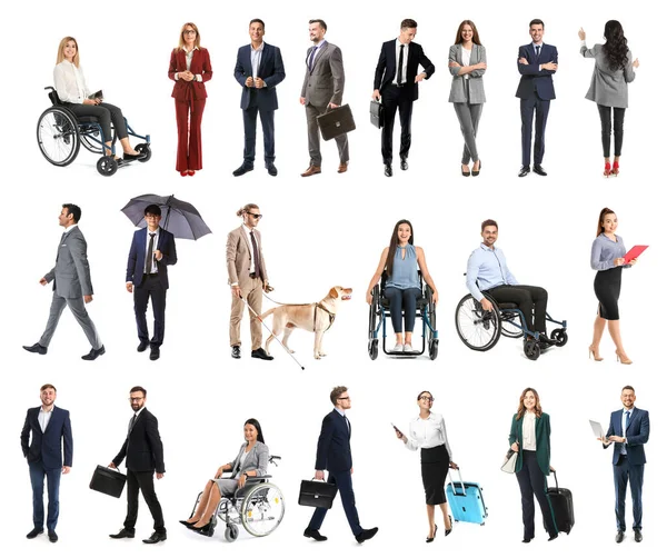 Set Many Business People Isolated White — Foto de Stock