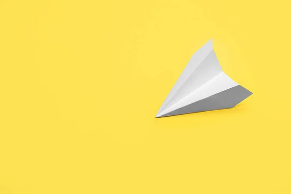 Paper Plane Yellow Background — 图库照片